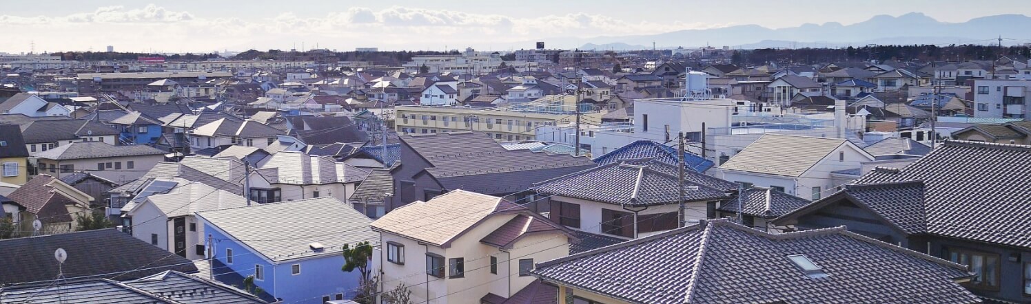 家が建ち並ぶ様子の画像